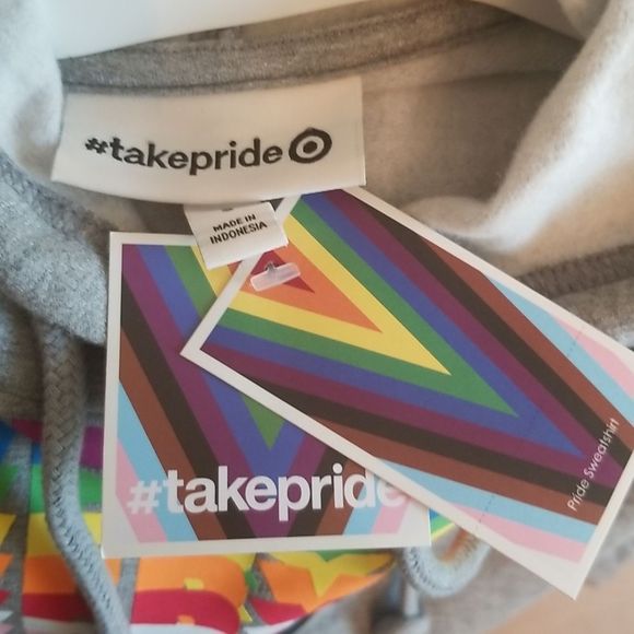 Take Pride Everyone Welcome Gray Rainbow Hoodie New with Tags Unisex Sz. SMALL - Picture 9 of 10